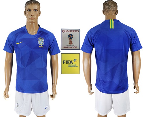 Brazil Blank Away Soccer Country Jersey